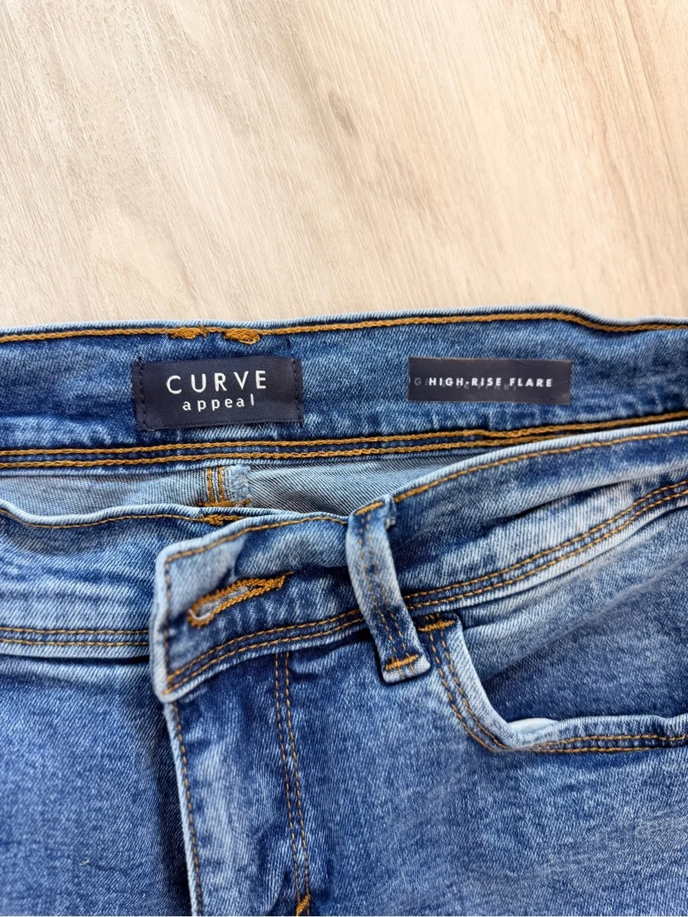 Women's Light Blue Boyfriend Jeans with Flap Back Pockets